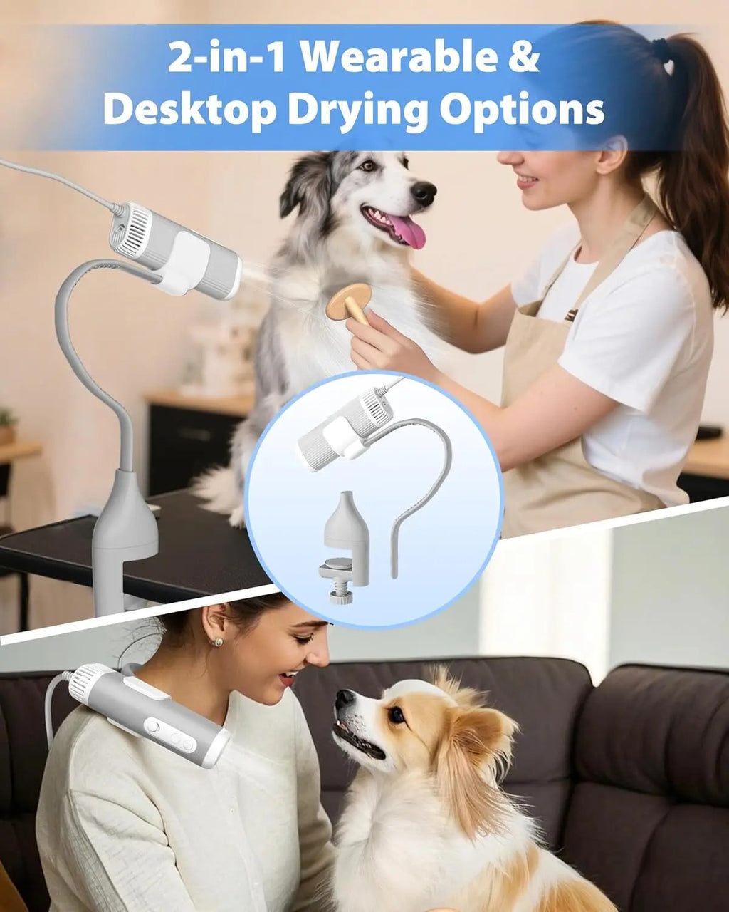 Pet Grooming Dog Hair Dryer Water Blowing Machine Neck Hang